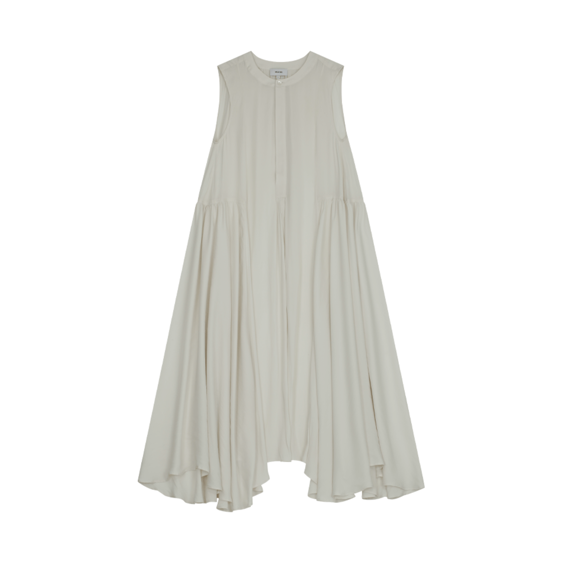252-2906-02 VIS A VIS Sleeveless Side Gathered Dress Ivory