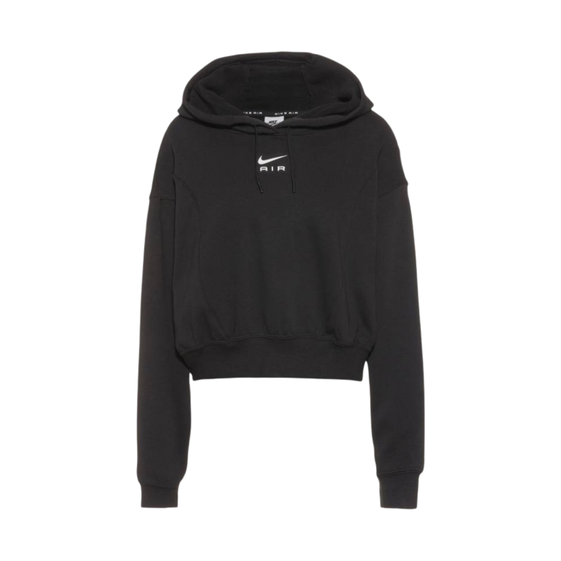 DV8049-010 (W) Nike Air Oversized Crop Fleece Hoodie Black - Asia