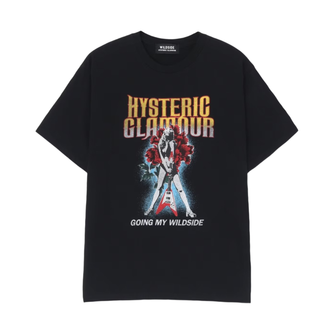 히스테릭 글래머 x 와일드사이드 플라잉 V 티셔츠 블랙(Hysteric Glamour x Wildside Flying V T-Shirt Black) - 1