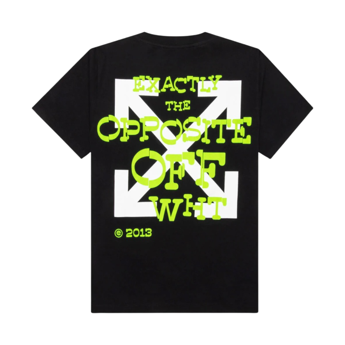 오프화이트 오퍼사이트 애로우 슬림 숏슬리브 티셔츠 블랙 라임(Off-White Opposite Arrow Slim S/S T-Shirt Black Lime)