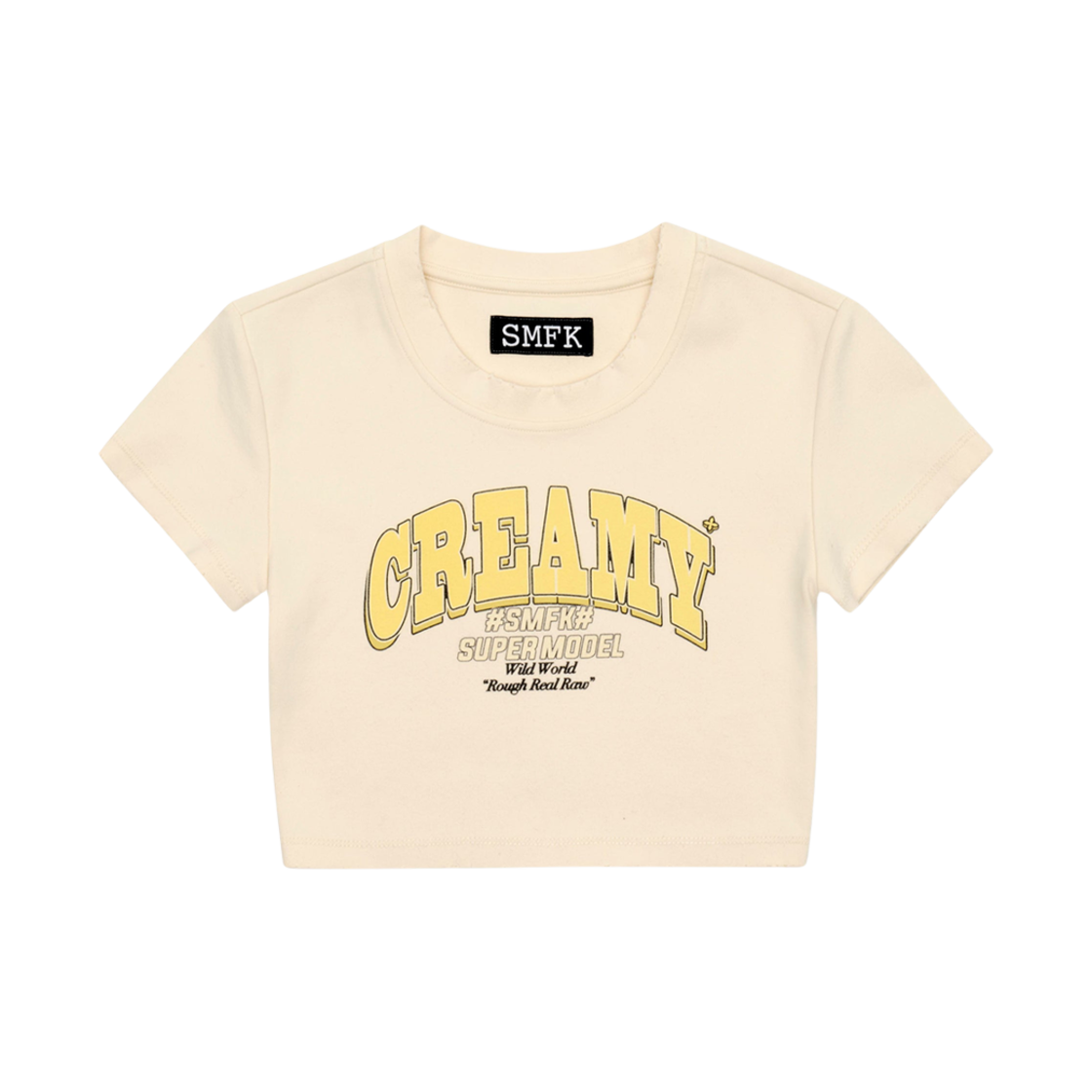 (W) 에스엠에프케이 컴퍼스 캠퍼스 댄스 클럽 크림 숏 티셔츠 크림((W) SMFK Compass Campus Dance Club Cream Short T-Shirt Cream)