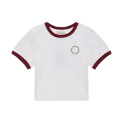 (W) Matin Kim Circle Logo Ringer Crop Top Red