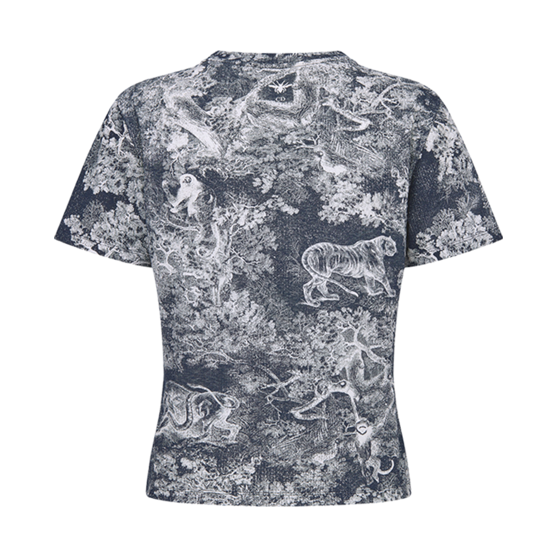(W) 디올 티셔츠 네이비 블루 리넨 저지((W) Dior T-Shirt Navy Blue Linen Jersey) - 2