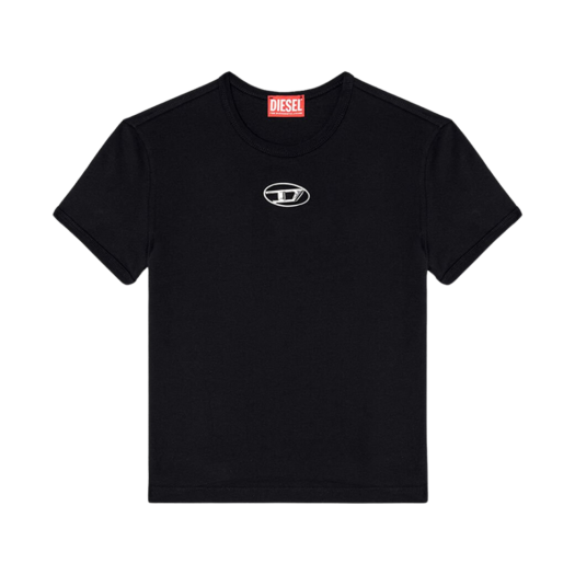 A168390CLBR-9XX (W) Diesel T-Uncutie-Long-Od-Q1 Slim Fit T-Shirt with Cut-Out Oval D Black