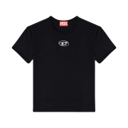 (W) Diesel T-Uncutie-Long-Od-Q1 Slim Fit T-Shirt with Cut-Out Oval D Black