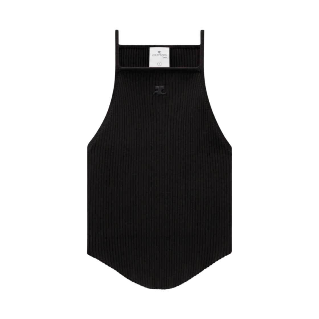 124MDE074FI00019999 (W) Courreges Holistic Rib Knit Tank Top Black