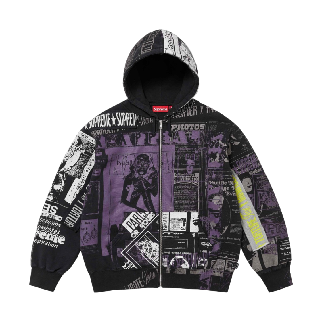 슈프림 콜라주 집업 후드 스웨트셔츠 블랙 - 24SS(Supreme Collage Zip Up Hooded Sweatshirt Black - 24SS) - 1