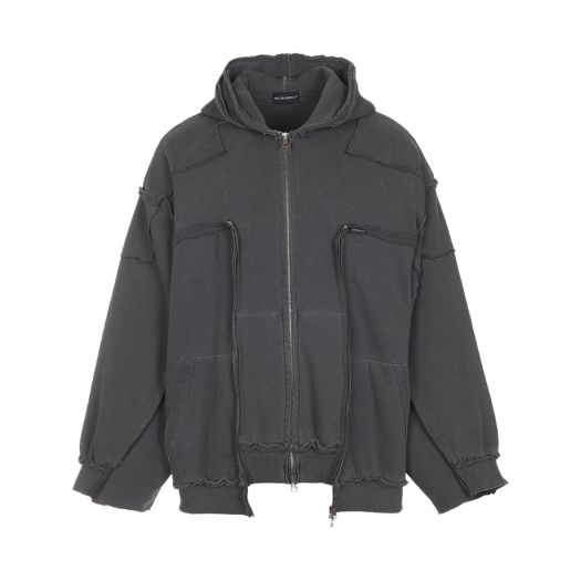 DROP004 Surgery Remake Over Pigment Dekki Hood Jacket Charcoal
