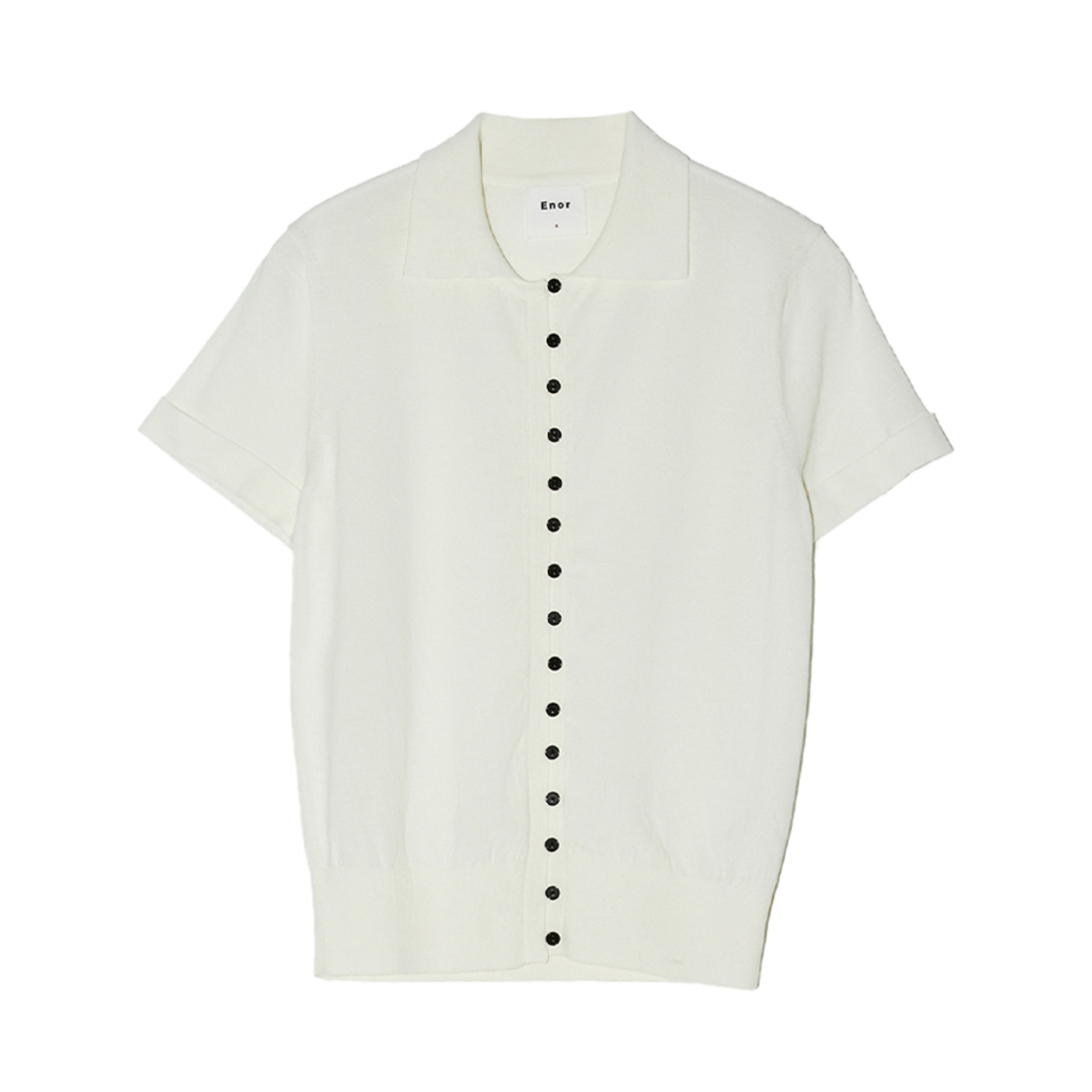 엔오르 우먼 콘트라스팅 버튼 셔츠 가디건 아이보리(Enor Women Contrasting Buttons Shirt Cardigan Ivory)