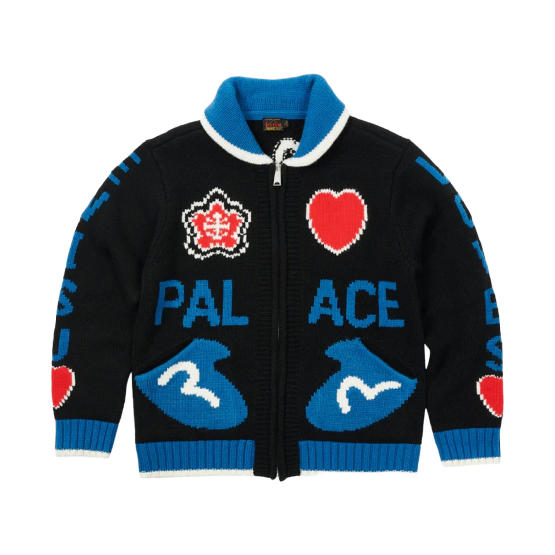 팔라스 x 에비수 코위찬 니트 블랙 - 23SS(Palace x Evisu Cowichan Knit Black - 23SS)