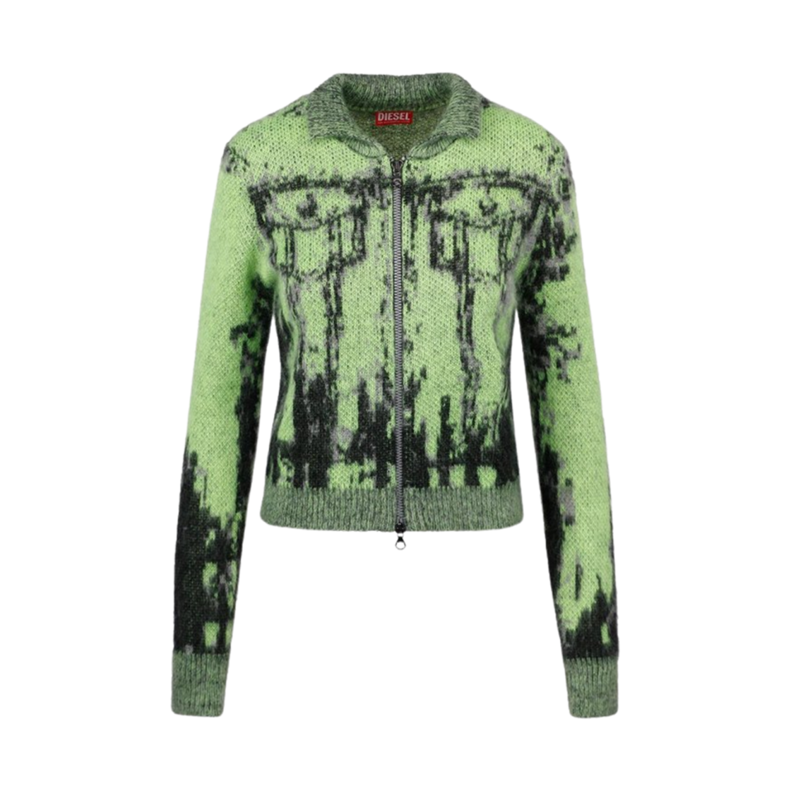 A111820BMAL-5AS (W) Diesel M-Taphos Cara Zip Up Cardigan Green