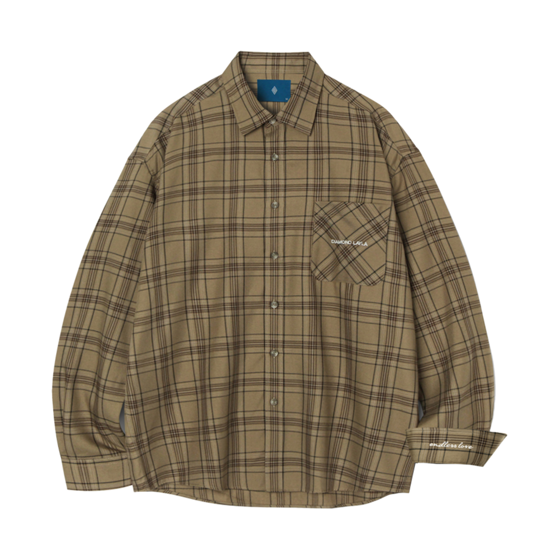 다이아몬드 레이라 플러프 무드 체크 셔츠 S24 브라운(Diamond Layla Fluff Mood Check Shirt S24 Brown)