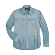 Double RL Indigo Chambray Work Shirt Medium Wash