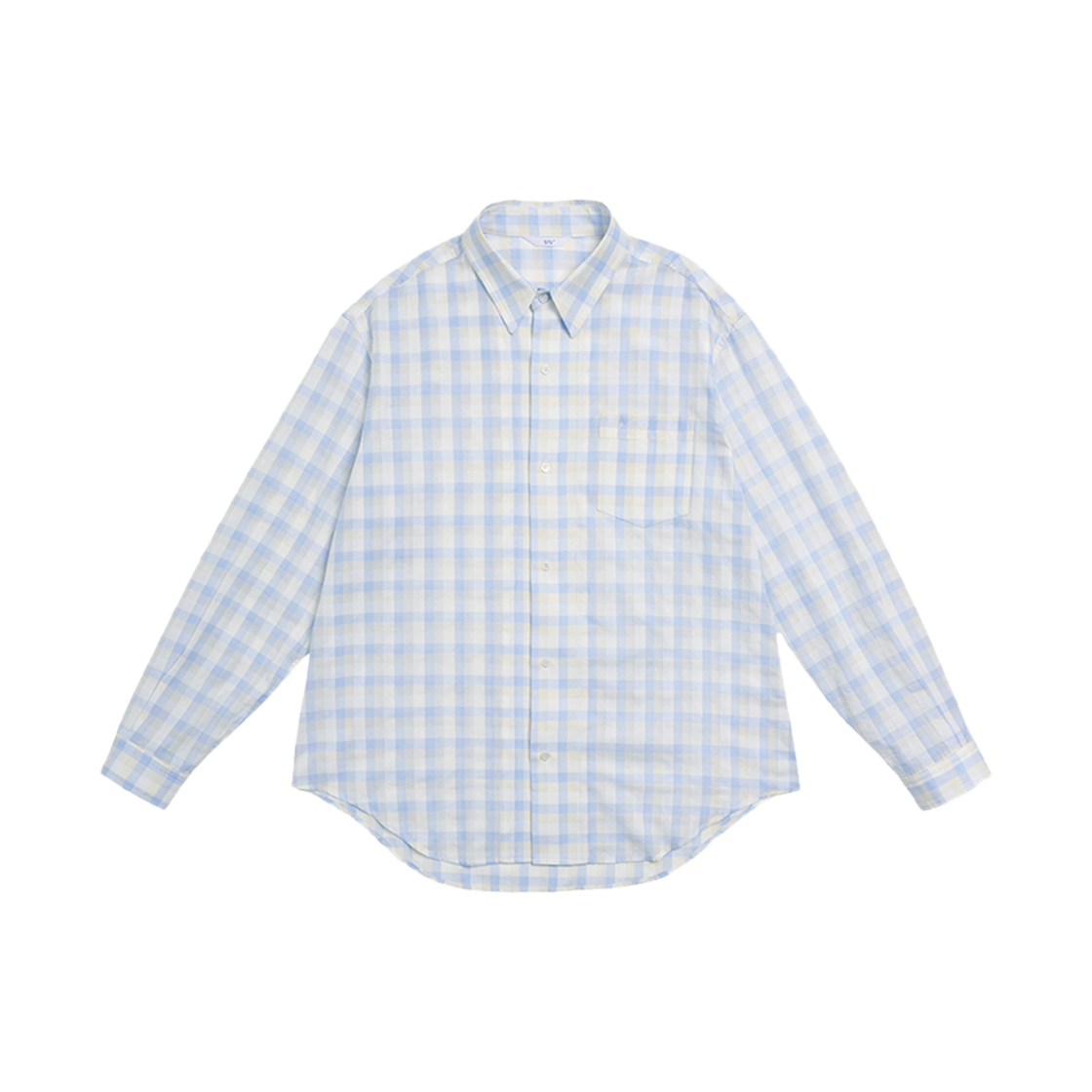 2502MLSSB STU Embroidery Check Shirt Sky Blue