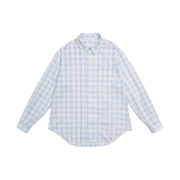 STU Embroidery Check Shirt Sky Blue