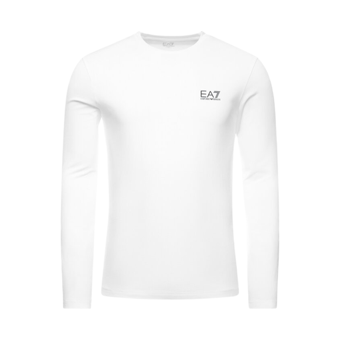 8NPT55PJM5Z1100 Emporio Armani EA7 Logo Print Long Sleeve T-Shirt White