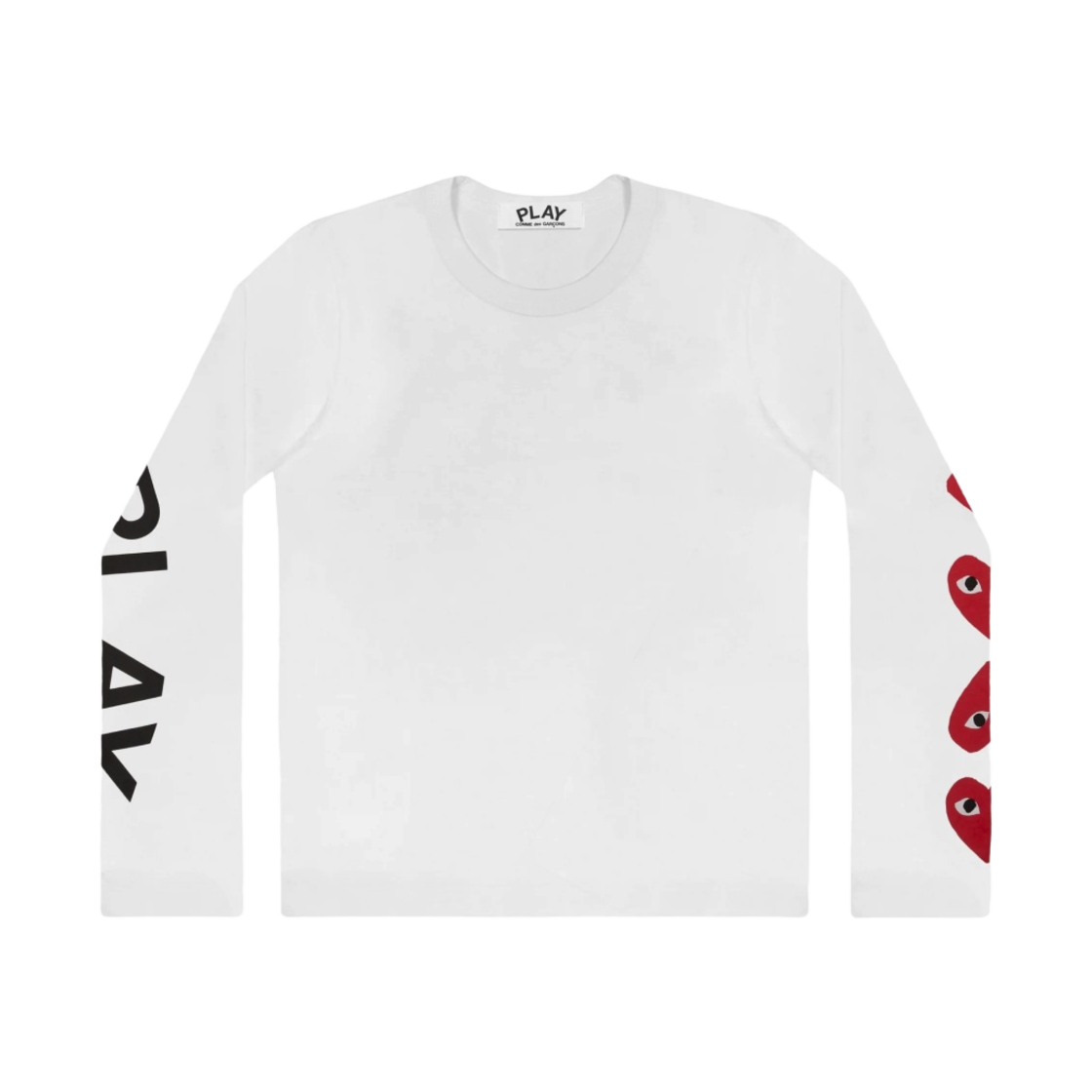 플레이 꼼데가르송 4 하트 롱슬리브 티셔츠 화이트(Play Comme des Garcons 4 Heart LS T-Shirt White)