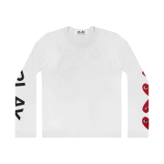 Play Comme des Garcons 4 Heart LS T-Shirt White