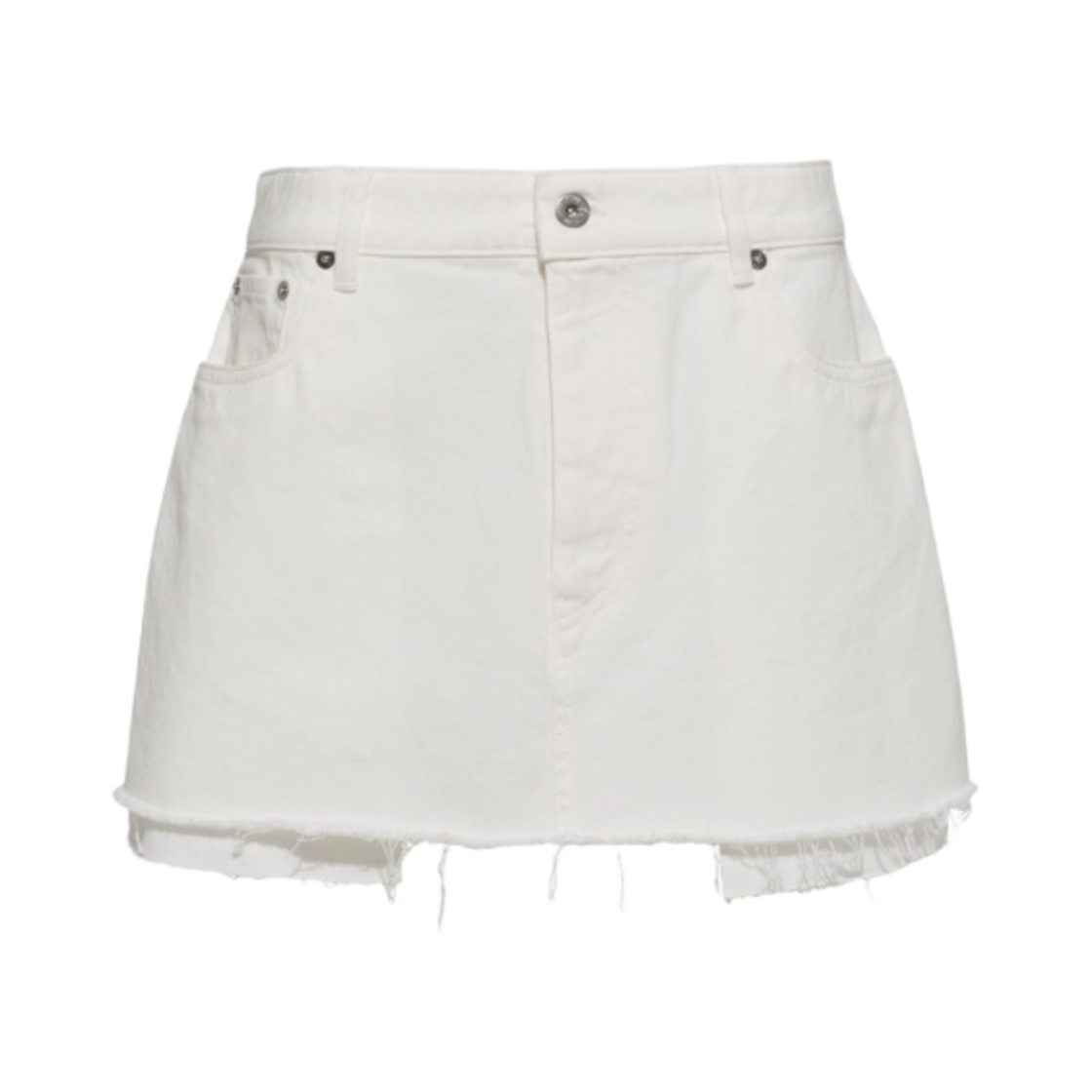 (W) 미우 미우 데님 미니 스커트 화이트((W) Miu Miu Denim Mini Skirt White) - 1