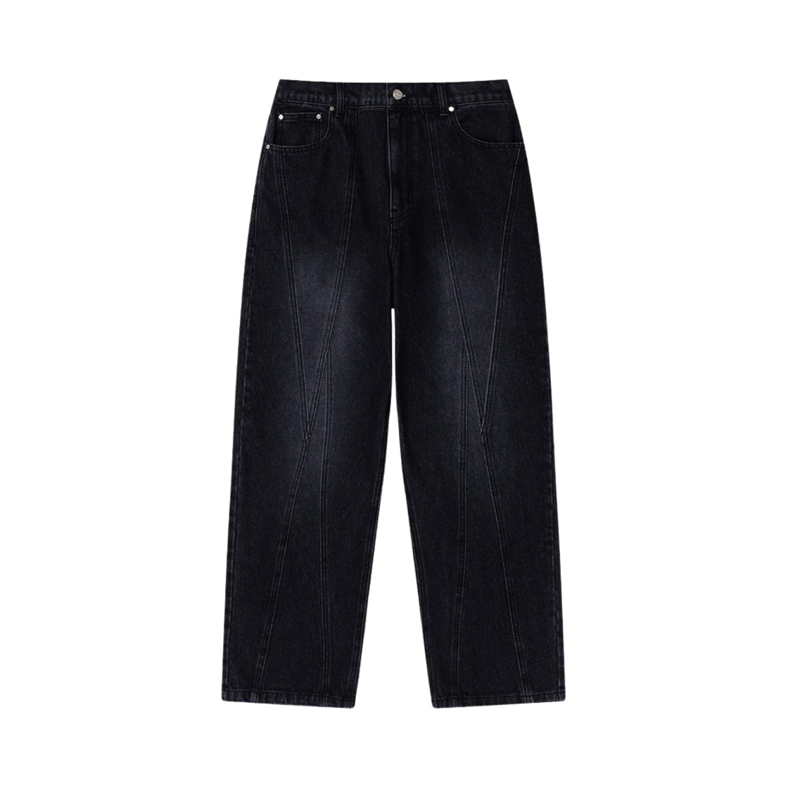 알디브이제트 다이애그널 컷 데님 팬츠 블랙(RDVZ Diagonal Cut Denim Pants Black)