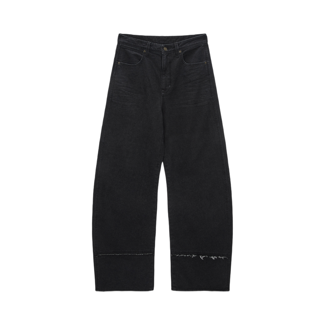 마뗑킴 와이드 컷 포인트 데님 팬츠 블랙(Matin Kim Wide Cut Point Denim Pants Black) - 1