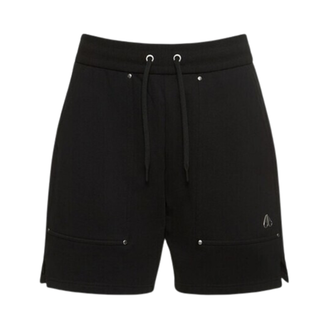 M13MR775292 Moose Knuckles Metal Logo Cotton Sweatshorts Black