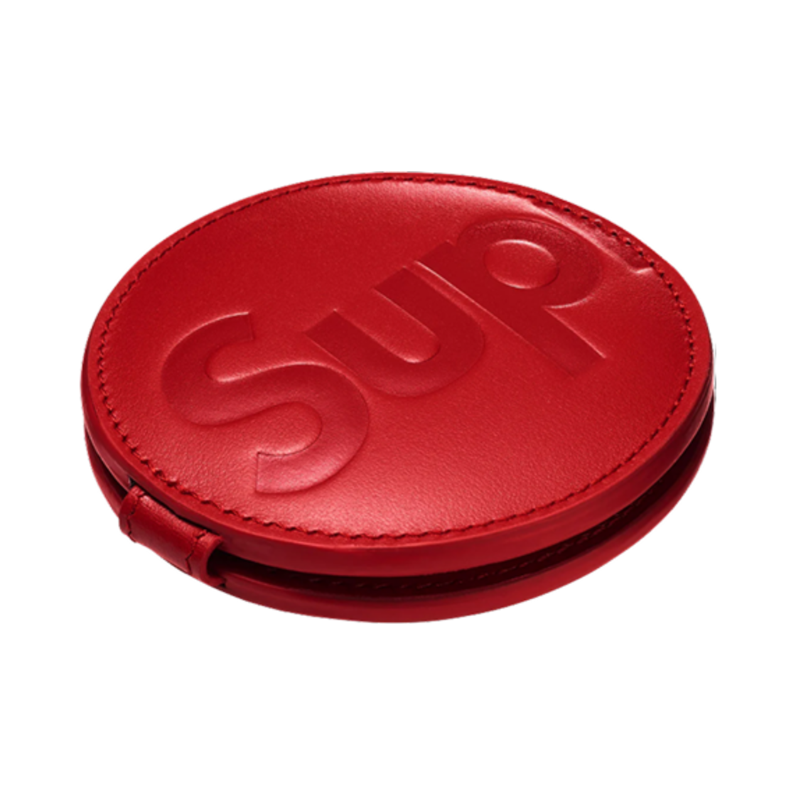 슈프림 레더 포켓 미러 레드 - 25SS(Supreme Leather Pocket Mirror Red - 25SS)