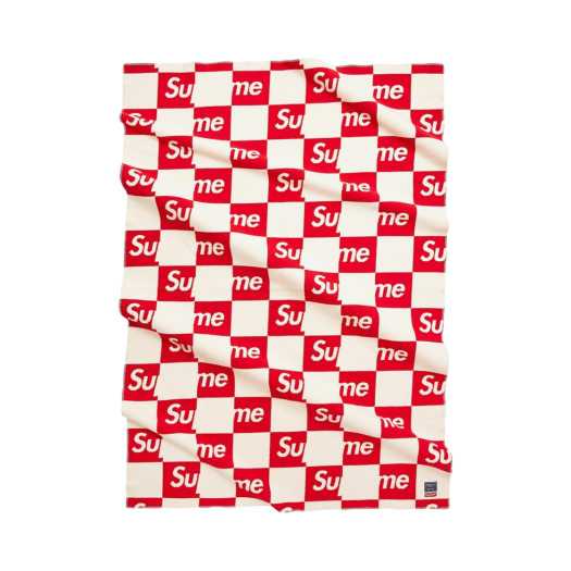 Supreme Faribault Woolen Mill Checkerboard Wool Throw Red - 21FW