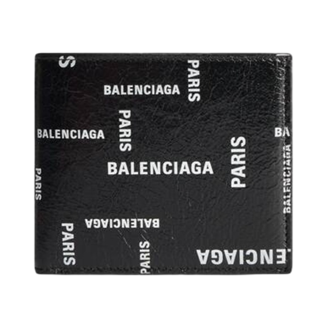 5945492AAOC1097 Balenciaga Cash Square Folded Wallet Bal Paris Allover Black