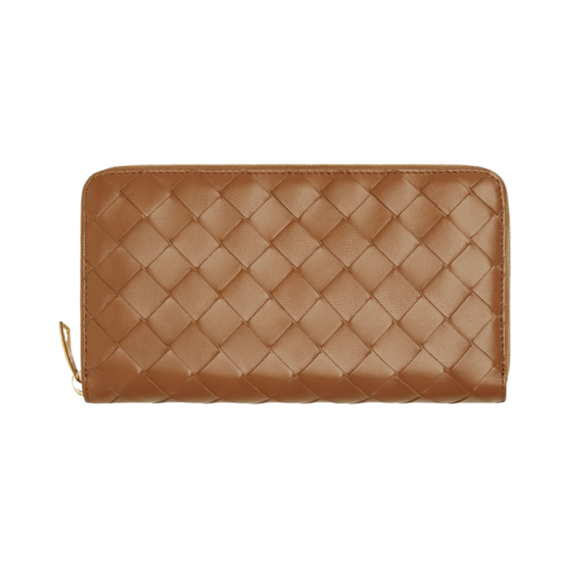 보테가 베네타 인트레치아토 집 어라운드 지갑 우드(Bottega Veneta Intrecciato Zip Around Wallet Wood) - 1