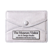 The Museum Visitor Metal Logo Card Wallet Silver