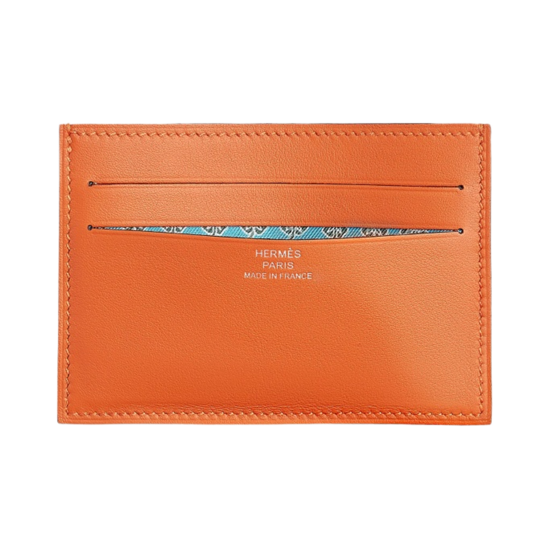 에르메스 시티즌 트윌 카드 홀더 스위프트 카프스킨 & 오랑쥬 블루 리비에라 베르 베흐티고(Hermes Citizen Twill Card Holder Swift Calfskin & Orange Bleu Riviera Vert Vertigo)