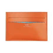 Hermes Citizen Twill Card Holder Swift Calfskin & Orange Bleu Riviera Vert Vertigo