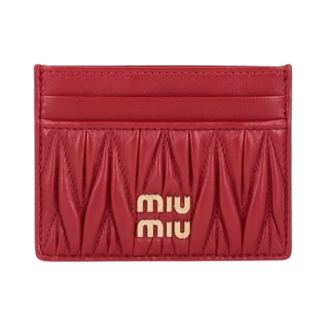 미우 미우 마테라쎄 나파 가죽 카드 홀더 레드(Miu Miu Matelasse Nappa Leather Card Holder Red)