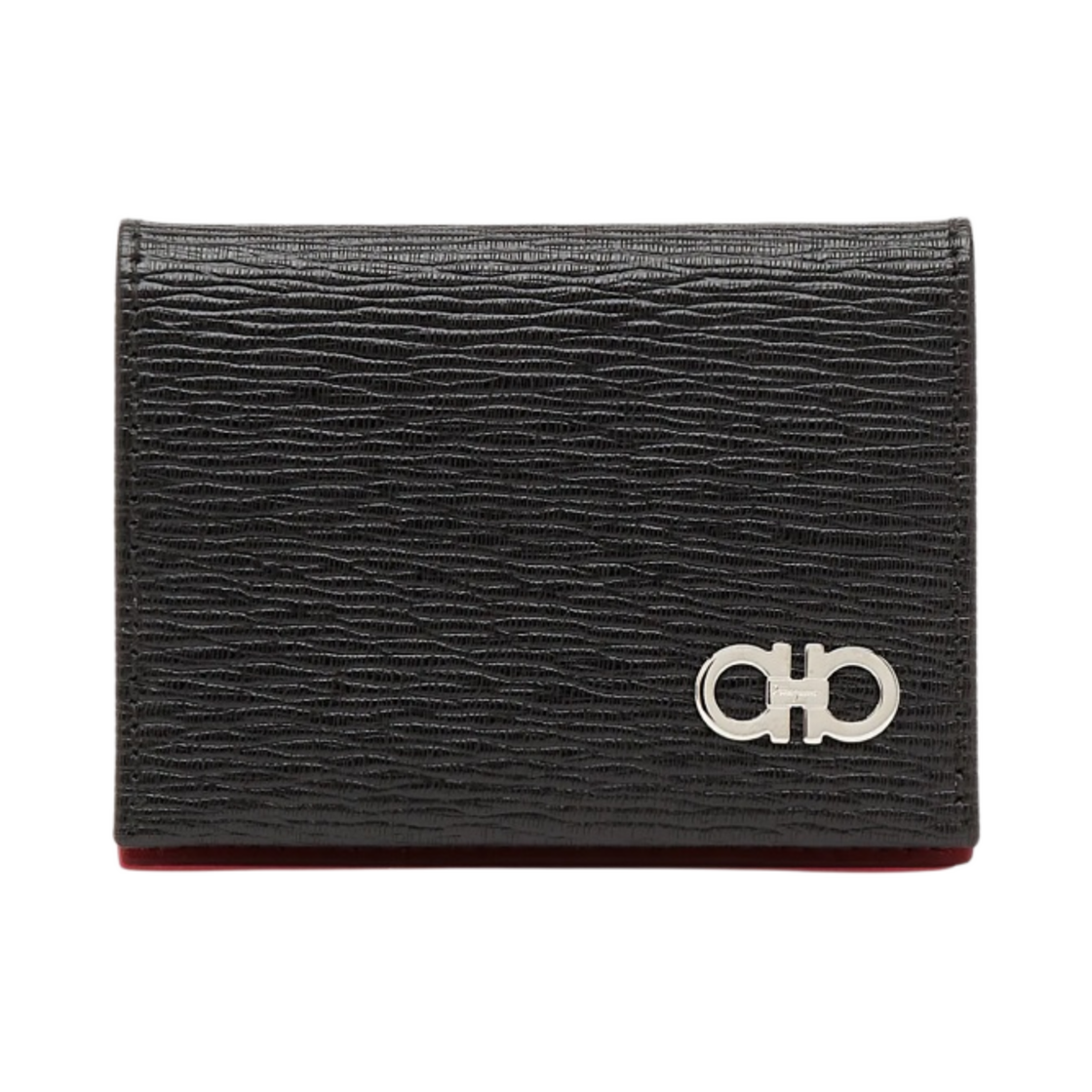 페라가모 간치니 카드 홀더 블랙 페라가모 레드(Ferragamo Gacini Credit Card Holder Black Ferragamo Red)