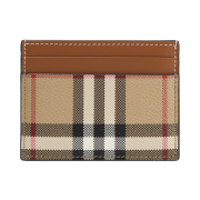 Burberry Check and Leather Card Case Archive Beige