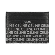 Celine Large Card Holder with Celine All Over and Calfskin Black