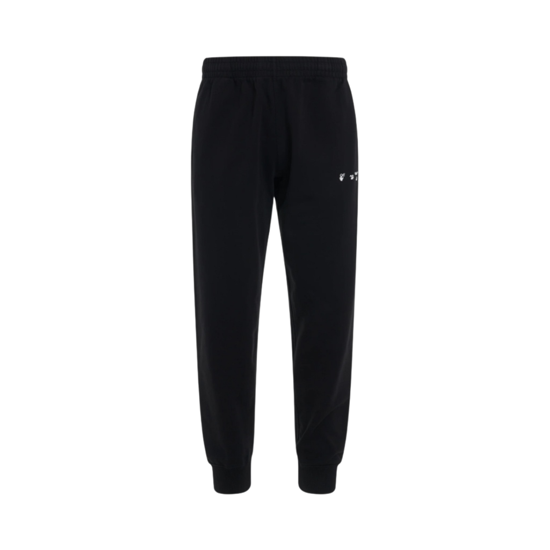OMCH033C99FLE0031001 Off-White Logo Slim Cuffed Sweatpants Black White