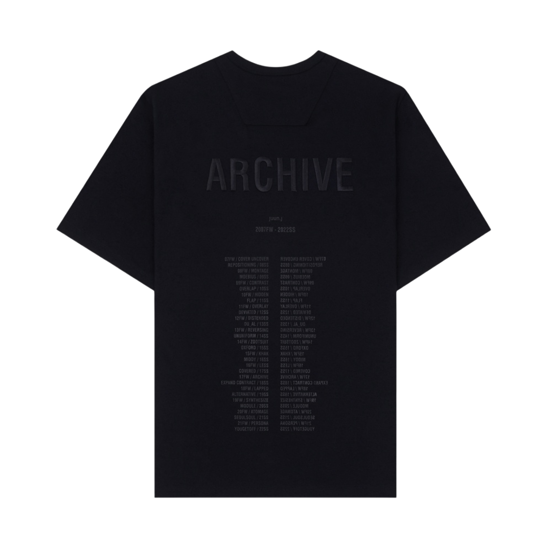 준지 아카이브 자수 숏슬리브 티셔츠 블랙(Juun.J Archive Embroidered Short Sleeve T-Shirt Black)