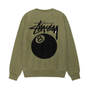 Stussy 8 Ball Crew Pigment Dyed Olive