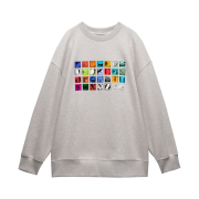 Zara x Ader Error Alphabet Sweatshirt Light Grey