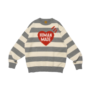 Human Made Striped Heart Knit Sweater Gray