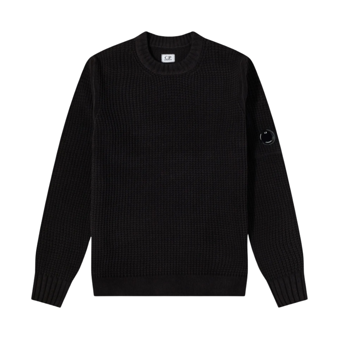 C.P. 컴퍼니 셔닐 코튼 크루넥 니트 블랙 - 22FW(C.P. Company Chenille Cotton Crewneck Knit Black - 22FW) - 1