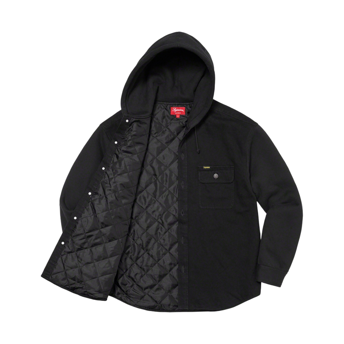 슈프림 플리스 후드 데님 셔츠 블랙 - 22FW(Supreme Fleece Hooded Denim Shirt Black - 22FW) - 2