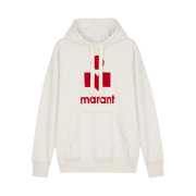 (W) Isabel Marant Mansel Oversized Hoodie Sweatshirt Ecru Red - 23FW