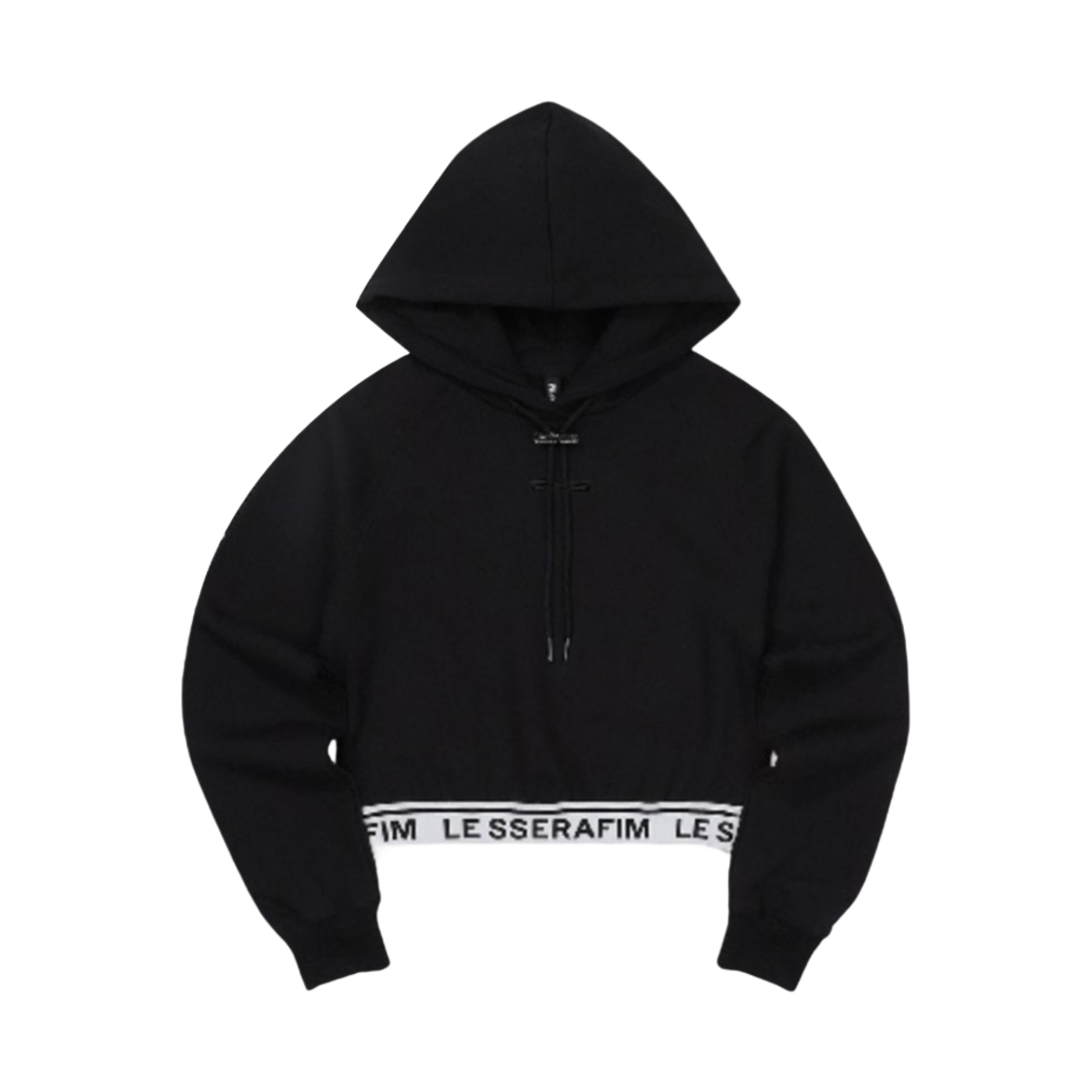 르세라핌 크롭 후드 블랙(LE SSERAFIM Crop Hoodie Black)