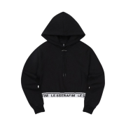 LE SSERAFIM Crop Hoodie Black