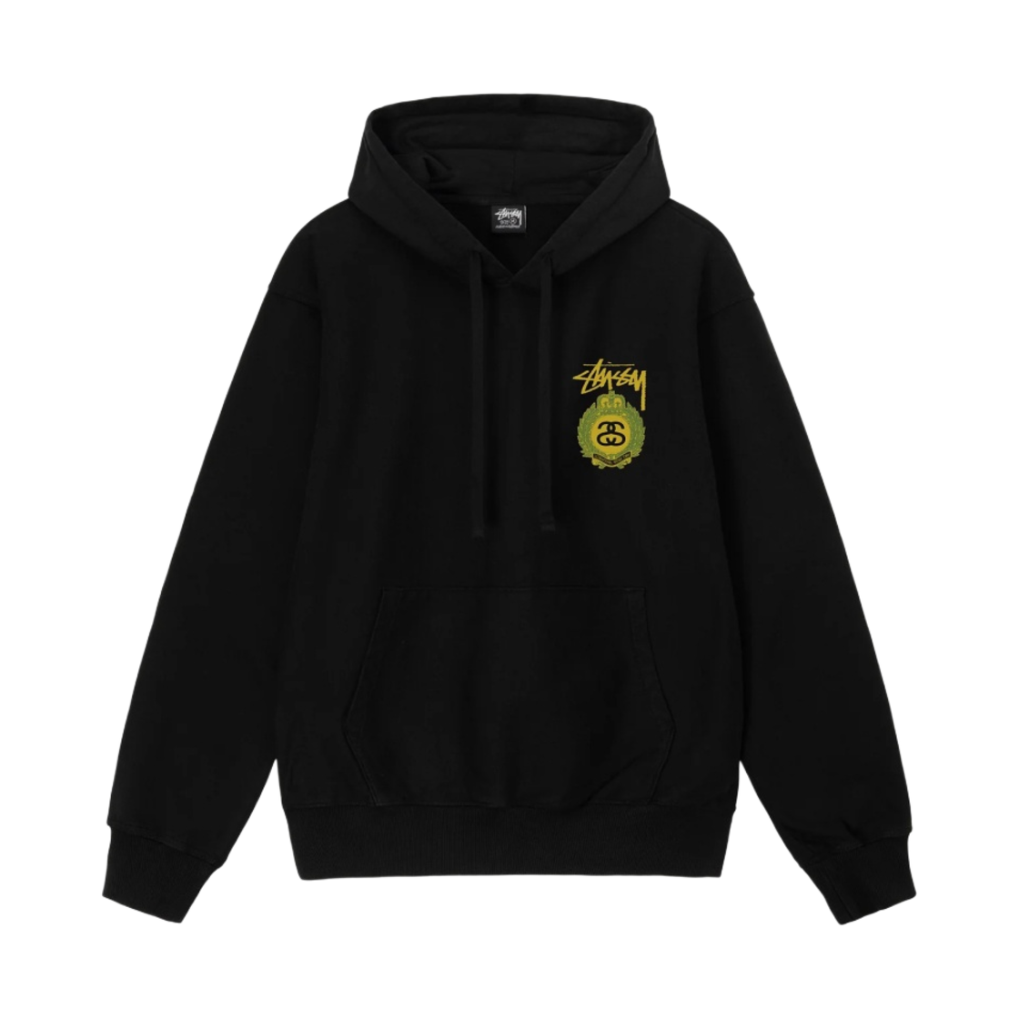 스투시 크라운 리쓰 피그먼트 다이드 후드 블랙(Stussy Crown Wreath Pigment Dyed Hoodie Black) - 2