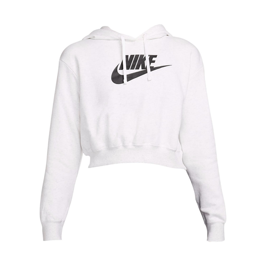 DQ5851-051 (W) Nike NSW Oversized Crop Graphic Hoodie Birch Heather Black - Asia