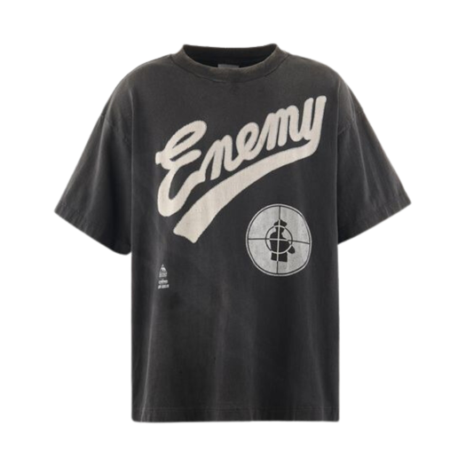 YS1-0000-C18 Saint Mxxxxxx x Public Enemy SNT Enemy S/S T-Shirt Black